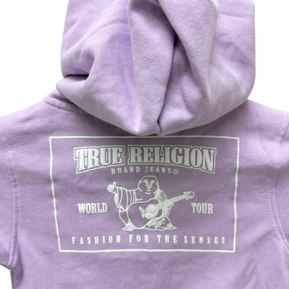 NWT True Religion Girls Stitch Logo Zip Hoodie Purple Size XS - Picture 6 of 7